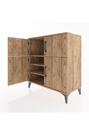 Hyperion Şifonyer 3 Raflı 4 Kapaklı 88x44x96 Çam-Çam