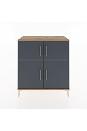 Hyperion Şifonyer 2 Raflı 4 Kapaklı 88x44x96 Çam-Antrasit