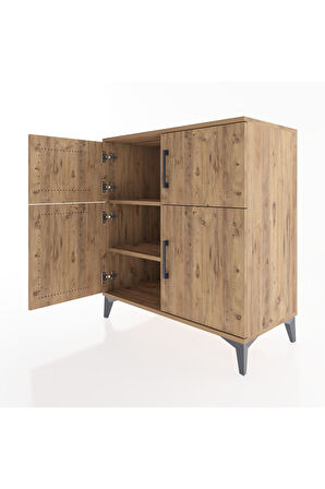 Hyperion Şifonyer 2 Raflı 4 Kapaklı 88x44x96 Çam-Çam