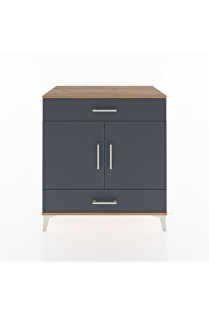 Hyperion Şifonyer 3 Raflı 2 Çekmeceli 2 Kapaklı 88x44x96 Çam-Antrasit