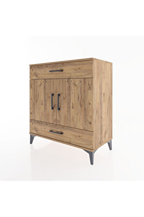 Hyperion Şifonyer 3 Raflı 2 Çekmeceli 2 Kapaklı 88x44x96 Çam-Çam