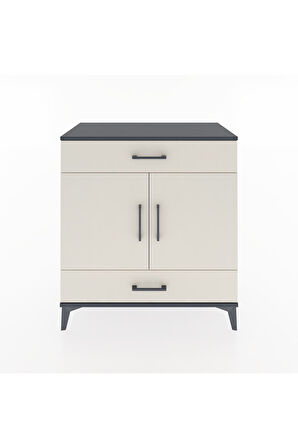 Hyperion Şifonyer 2 Çekmeceli 2 Kapaklı 88x44x96 Antrasit-Aytaşı