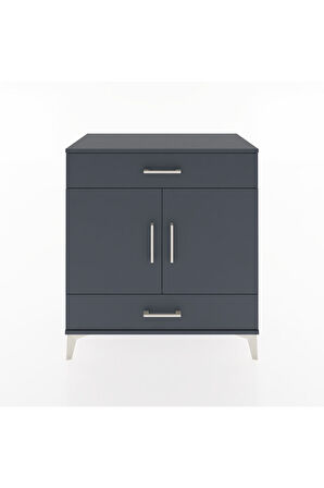 Hyperion Şifonyer 2 Çekmeceli 2 Kapaklı 88x44x96 Antrasit-Antrasit