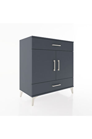 Hyperion Şifonyer 2 Çekmeceli 2 Kapaklı 88x44x96 Antrasit-Antrasit