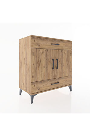 Hyperion Şifonyer 2 Çekmeceli 2 Kapaklı 88x44x96 Çam-Çam