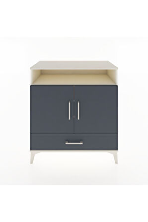 Hyperion Şifonyer 4 Raflı Tek Çekmeceli 2 Kapaklı 88x44x96 Aytaşı-Antrasit