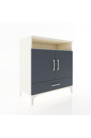 Hyperion Şifonyer 4 Raflı Tek Çekmeceli 2 Kapaklı 88x44x96 Aytaşı-Antrasit