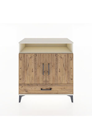 Hyperion Şifonyer 4 Raflı Tek Çekmeceli 2 Kapaklı 88x44x96 Aytaşı-Çam