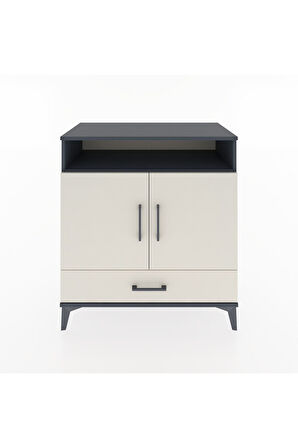 Hyperion Şifonyer 4 Raflı Tek Çekmeceli 2 Kapaklı 88x44x96 Antrasit-Aytaşı