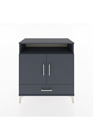 Hyperion Şifonyer 4 Raflı Tek Çekmeceli 2 Kapaklı 88x44x96 Antrasit-Antrasit