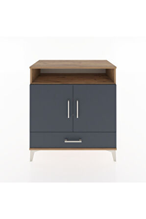 Hyperion Şifonyer 4 Raflı Tek Çekmeceli 2 Kapaklı 88x44x96 Çam-Antrasit