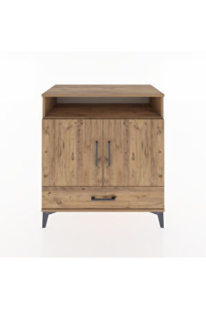 Hyperion Şifonyer 4 Raflı Tek Çekmeceli 2 Kapaklı 88x44x96 Çam-Çam