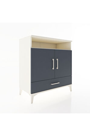 Hyperion Şifonyer 3 Raflı Tek Çekmeceli 2 Kapaklı 88x44x96 Aytaşı-Antrasit