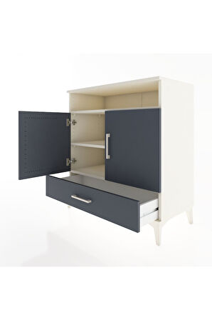 Hyperion Şifonyer 3 Raflı Tek Çekmeceli 2 Kapaklı 88x44x96 Aytaşı-Antrasit