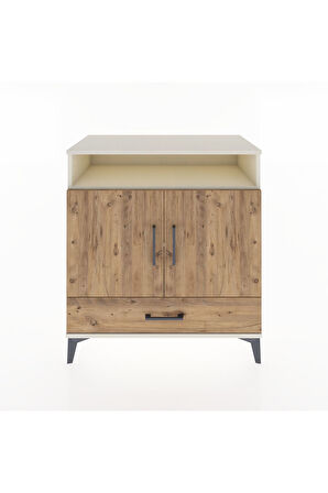 Hyperion Şifonyer 3 Raflı Tek Çekmeceli 2 Kapaklı 88x44x96 Aytaşı-Çam