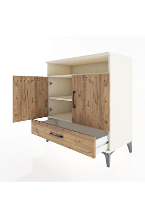 Hyperion Şifonyer 3 Raflı Tek Çekmeceli 2 Kapaklı 88x44x96 Aytaşı-Çam