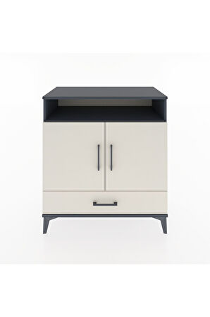 Hyperion Şifonyer 3 Raflı Tek Çekmeceli 2 Kapaklı 88x44x96 Antrasit-Aytaşı