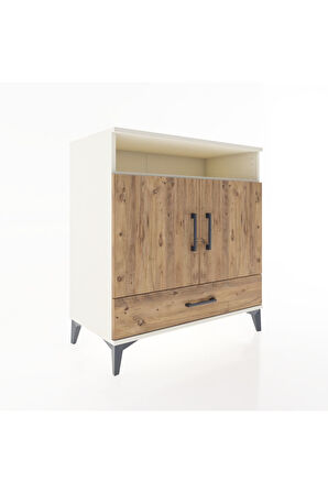 Hyperion Şifonyer 2 Raflı Tek Çekmeceli 2 Kapaklı 88x44x96 Aytaşı-Çam