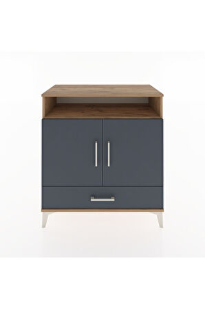 Hyperion Şifonyer 2 Raflı Tek Çekmeceli 2 Kapaklı 88x44x96 Çam-Antrasit