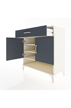 Hyperion Şifonyer 3 Raflı Tek Çekmeceli 2 Kapaklı 88x44x96 Aytaşı-Antrasit