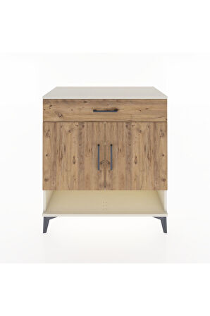 Hyperion Şifonyer 3 Raflı Tek Çekmeceli 2 Kapaklı 88x44x96 Aytaşı-Çam