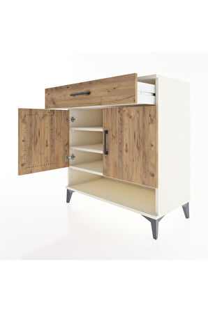 Hyperion Şifonyer 3 Raflı Tek Çekmeceli 2 Kapaklı 88x44x96 Aytaşı-Çam