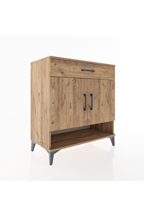 Hyperion Şifonyer 2 Raflı Tek Çekmeceli 2 Kapaklı 88x44x96 Çam-Çam