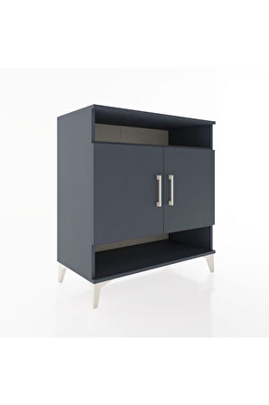 Hyperion Şifonyer 4 Raflı 2 Kapaklı 88x44x96 Antrasit-Antrasit