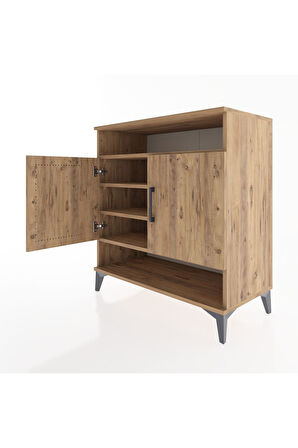 Hyperion Şifonyer 4 Raflı 2 Kapaklı 88x44x96 Çam-Çam