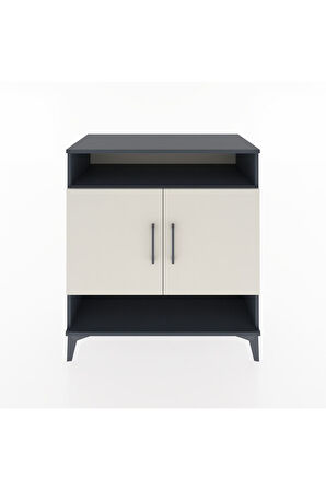 Hyperion Şifonyer 3 Raflı 2 Kapaklı 88x44x96 Antrasit-Aytaşı