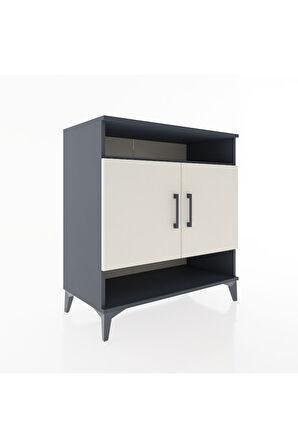 Hyperion Şifonyer 3 Raflı 2 Kapaklı 88x44x96 Antrasit-Aytaşı