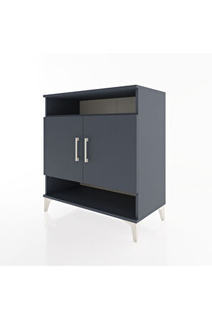 Hyperion Şifonyer 3 Raflı 2 Kapaklı 88x44x96 Antrasit-Antrasit