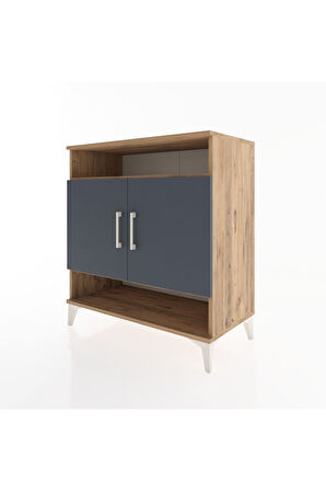 Hyperion Şifonyer 3 Raflı 2 Kapaklı 88x44x96 Çam-Antrasit