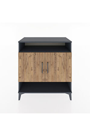 Hyperion Şifonyer 2 Raflı 2 Kapaklı 88x44x96 Antrasit-Çam