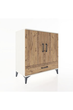 Hyperion Şifonyer 4 Raflı Tek Çekmeceli 2 Kapaklı 88x44x96 Aytaşı-Çam