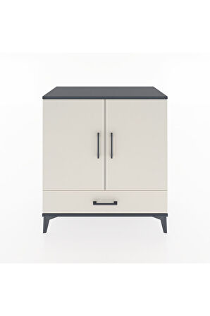 Hyperion Şifonyer 4 Raflı Tek Çekmeceli 2 Kapaklı 88x44x96 Antrasit-Aytaşı