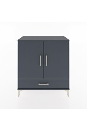 Hyperion Şifonyer 4 Raflı Tek Çekmeceli 2 Kapaklı 88x44x96 Antrasit-Antrasit