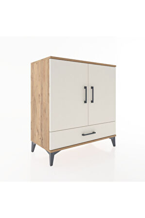 Hyperion Şifonyer 4 Raflı Tek Çekmeceli 2 Kapaklı 88x44x96 Çam-Aytaşı