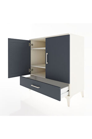 Hyperion Şifonyer 3 Raflı Tek Çekmeceli 2 Kapaklı 88x44x96 Aytaşı-Antrasit