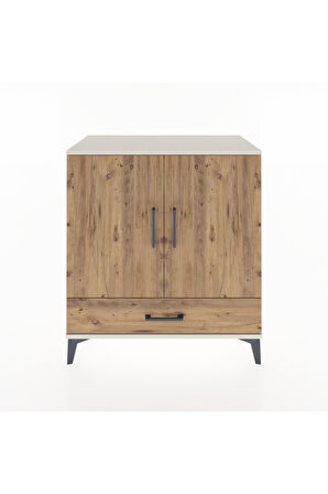 Hyperion Şifonyer 3 Raflı Tek Çekmeceli 2 Kapaklı 88x44x96 Aytaşı-Çam