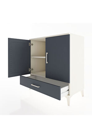 Hyperion Şifonyer 2 Raflı Tek Çekmeceli 2 Kapaklı 88x44x96 Aytaşı-Antrasit