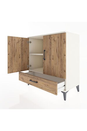 Hyperion Şifonyer 2 Raflı Tek Çekmeceli 2 Kapaklı 88x44x96 Aytaşı-Çam