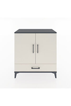 Hyperion Şifonyer 2 Raflı Tek Çekmeceli 2 Kapaklı 88x44x96 Antrasit-Aytaşı