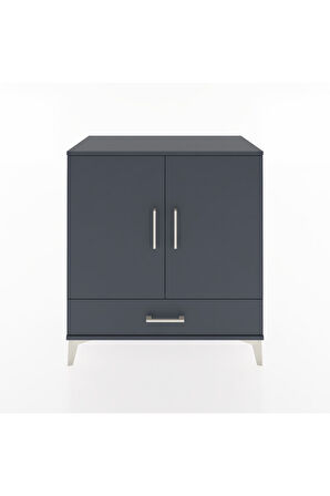 Hyperion Şifonyer 2 Raflı Tek Çekmeceli 2 Kapaklı 88x44x96 Antrasit-Antrasit