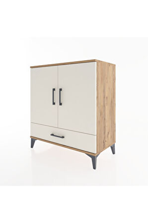 Hyperion Şifonyer 2 Raflı Tek Çekmeceli 2 Kapaklı 88x44x96 Çam-Aytaşı