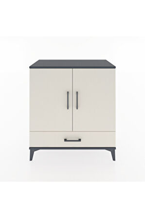 Hyperion Şifonyer Tek Raflı Tek Çekmeceli 2 Kapaklı 88x44x96 Antrasit-Aytaşı