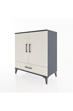 Hyperion Şifonyer Tek Raflı Tek Çekmeceli 2 Kapaklı 88x44x96 Antrasit-Aytaşı