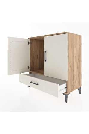 Hyperion Şifonyer Tek Raflı Tek Çekmeceli 2 Kapaklı 88x44x96 Çam-Aytaşı