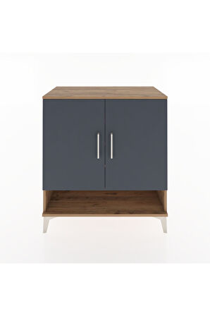 Hyperion Şifonyer 4 Raflı 2 Kapaklı 88x44x96 Çam-Antrasit