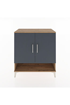 Hyperion Şifonyer 3 Raflı 2 Kapaklı 88x44x96 Çam-Antrasit